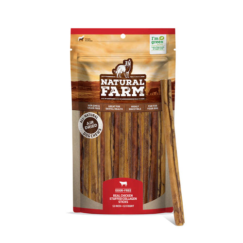 Natural Farm Stuffed Collagen Sticks Chicken Flavor for Dogs (12)