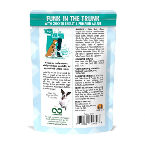 Weruva Dogs in the Kitchen Funk in the Trunk Grain Free Chicken and Pumpkin Dog Food Pouch