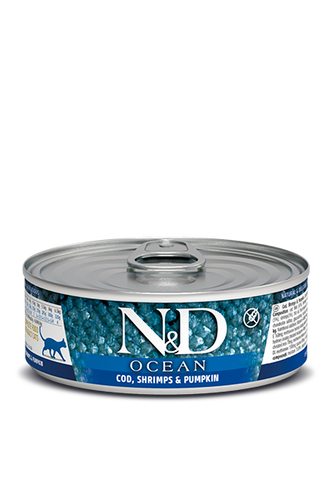 Farmina N&D Ocean Cod Shrimp & Pumpkin Recipe Adult Wet Cat Food