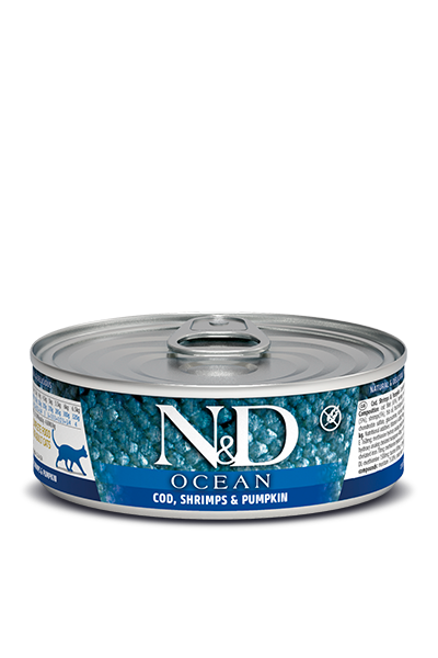 Farmina N&D Ocean Cod Shrimp & Pumpkin Recipe Adult Wet Cat Food