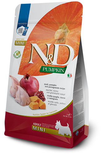Farmina N&D Pumpkin Quail & Pomegranate Adult Mini Wet Dry Dog Food