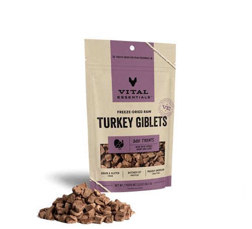Vital Essentials Freeze Dried Raw Turkey Giblets Dog Treats